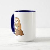 Cute Sloth Eating Banana on Lazy Sloth Funny Carto Tasse (Vorderseite Links)