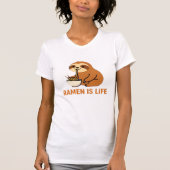 Cute Sloth Eating Ramen � Funny Noodle Lover Desig T-Shirt (Vorderseite)