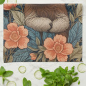 Cute Sloth Elegant Floral William Morris Inspired Geschirrtuch (Gefaltet)