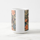 Cute Sloth Elegant Floral William Morris Inspired Kaffeetasse (Mittel)