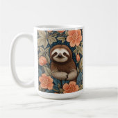Cute Sloth Elegant Floral William Morris Inspired Kaffeetasse (Links)
