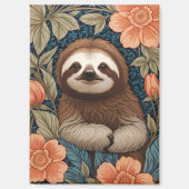 Cute Sloth Elegant Floral William Morris Inspired Magnet (Vorderseite)