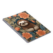 Cute Sloth Elegant Floral William Morris Inspired Notizblock (Rechte Seite)