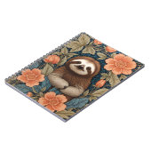 Cute Sloth Elegant Floral William Morris Inspired Notizblock (Linke Seite)