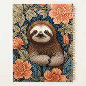 Cute Sloth Elegant Floral William Morris Inspired Planer (Rückseite)