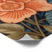 Cute Sloth Elegant Floral William Morris Inspired Poster (Ecke)