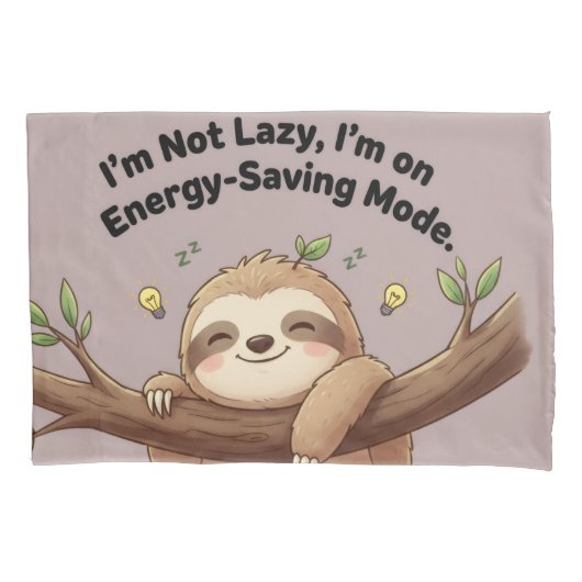 Cute Sloth "Energy-Saving Mode" Kissenbezug (Vorderseite)