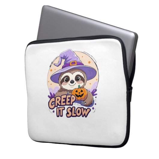 Cute Sloth Halloween Shirt � Funny Creep It Slow W Laptopschutzhülle (Vorderseite Links)