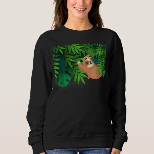 Cute Sloth Hanging Out in a Tropical Forest in Pal Sweatshirt (Vorderseite)