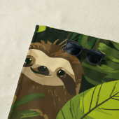 Cute Sloth Jungle Pattern – Green Leaf Design Strandtuch (Beispiel)