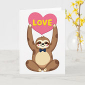 Cute Sloth Love Heart Card Karte (Gelbe Blume)