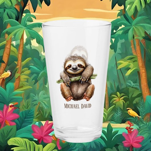 Cute sloth lovers add name glas