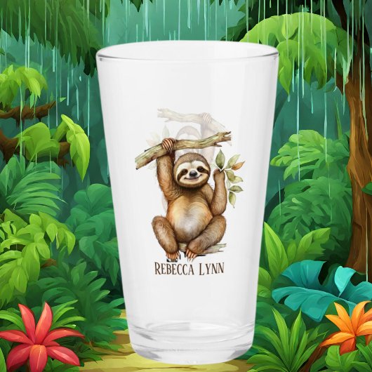Cute sloth lovers add name glas