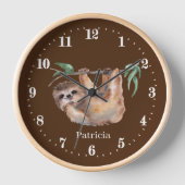 cute sloth lovers add name  uhr (Vorderseite)