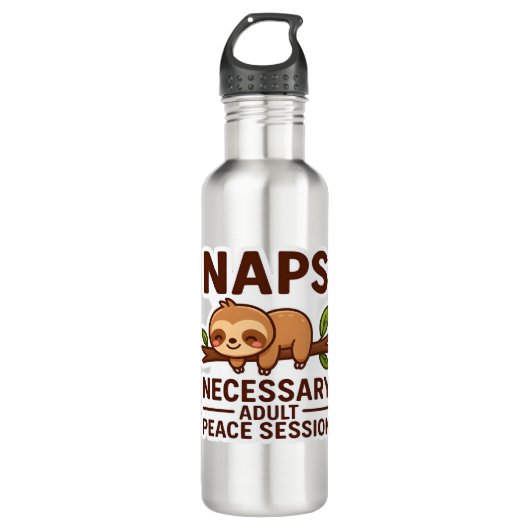 Cute Sloth Naps � Necessary Adult Peace Session Cl Edelstahlflasche (Vorderseite)