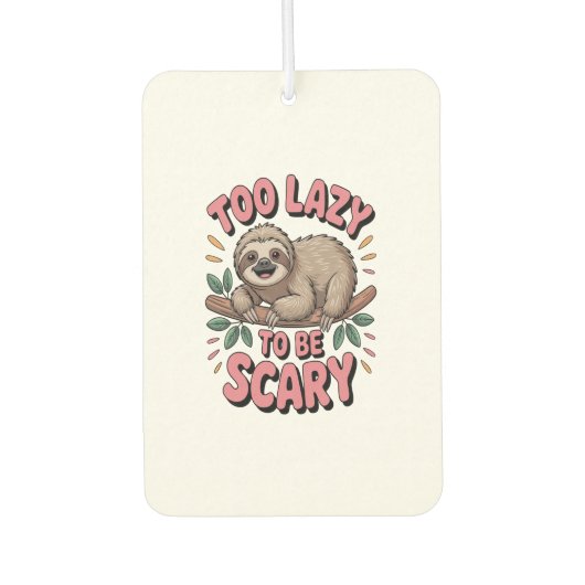 Cute Sloth on Branch with Playful Autolufterfrischer (Vorderseite)