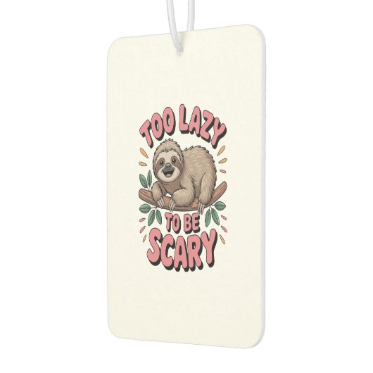 Cute Sloth on Branch with Playful Autolufterfrischer (Links)