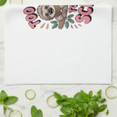 Cute Sloth on Branch with Playful Geschirrtuch (Gefaltet)