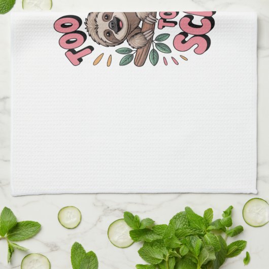 Cute Sloth on Branch with Playful Geschirrtuch (Gefaltet)