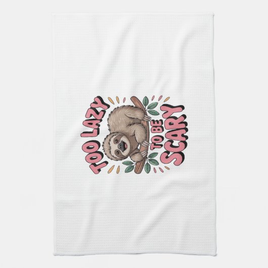 Cute Sloth on Branch with Playful Geschirrtuch (Vertikal)