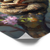 Cute Sloth Reading a Book Poster (Ecke)