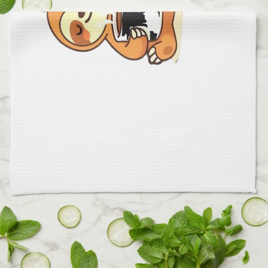 Cute Sloth Relaxing with Hot Coffee Premium T-Shir Geschirrtuch (Gefaltet)