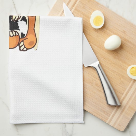 Cute Sloth Relaxing with Hot Coffee Premium T-Shir Geschirrtuch (Viertel Falte)