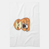 Cute Sloth Relaxing with Hot Coffee Premium T-Shir Geschirrtuch (Vertikal)