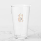 Cute Sloth Relaxing with Hot Coffee Premium T-Shir Glas (Rückseite)