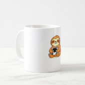 Cute Sloth Relaxing with Hot Coffee Premium T-Shir Kaffeetasse (Vorderseite Links)