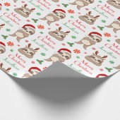 Cute Sloth Santa Hat Holidays Christmas Geschenkpapier (Ecke)
