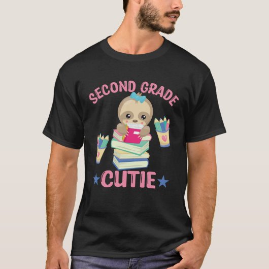 Cute Sloth Second Grade Cutie 2nd Grader Back to S T-Shirt (Vorderseite)