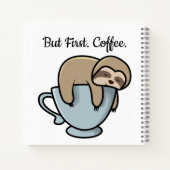 Cute Sloth Sleeping on Coffee Cup Coffee Quote Notizblock (Rückseite)