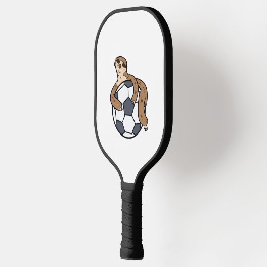 Cute Sloth Soccer Kids Lazy Sloth With Soccer Ball Pickleball Schläger (Links)
