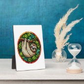 Cute Sloth Stained Glass Ornament Fotoplatte (Seite)