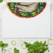 Cute Sloth Stained Glass Ornament Geschirrtuch (Gefaltet)