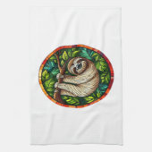 Cute Sloth Stained Glass Ornament Geschirrtuch (Vertikal)