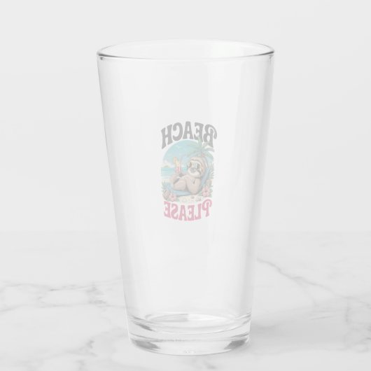 Cute Sloth Summertime Glas (Rückseite)