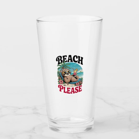Cute Sloth Summertime Glas (Vorderseite)
