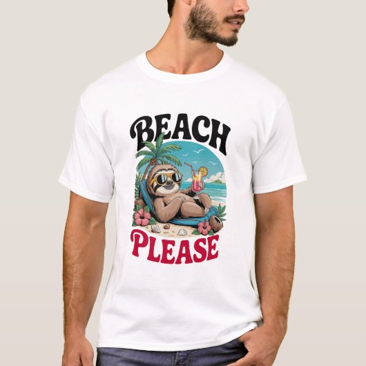 Cute Sloth Summertime T-Shirt (Vorderseite)