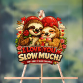 Cute Sloth Valentine’s Day Love Design, I Love You Acrylschild (Neutral)