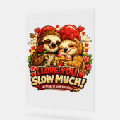 Cute Sloth Valentine’s Day Love Design, I Love You Acrylschild (Winkel)