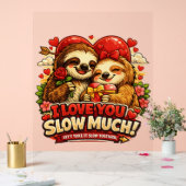 Cute Sloth Valentine’s Day Love Design, I Love You Acrylschild (Hochzeit)
