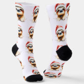 Cute Sloth Wearing Santa Hat Socken (Gewinkelt)