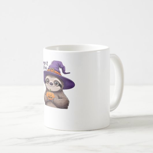 Cute Sloth Witch Halloween Shirt � Creep It Slow P Kaffeetasse (VorderseiteRechts)