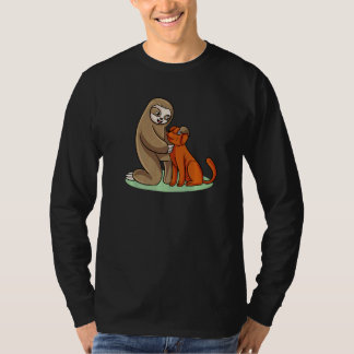 Cute Sloth with Dog T-Shirt