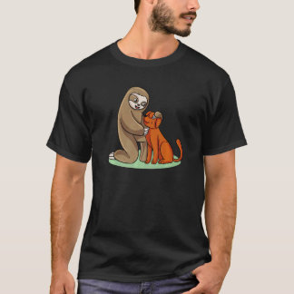 Cute Sloth with Dog T-Shirt