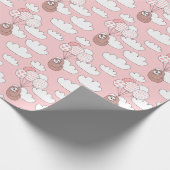 Cute Sloths Wrapping Paper Geschenkpapier (Ecke)