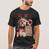 ​Cute Small Dog in Reindeer Antlers & Bow Tie  T-Shirt (Vorderseite)