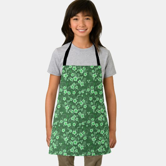 Cute small green floral summer pattern schürze (Insitu)